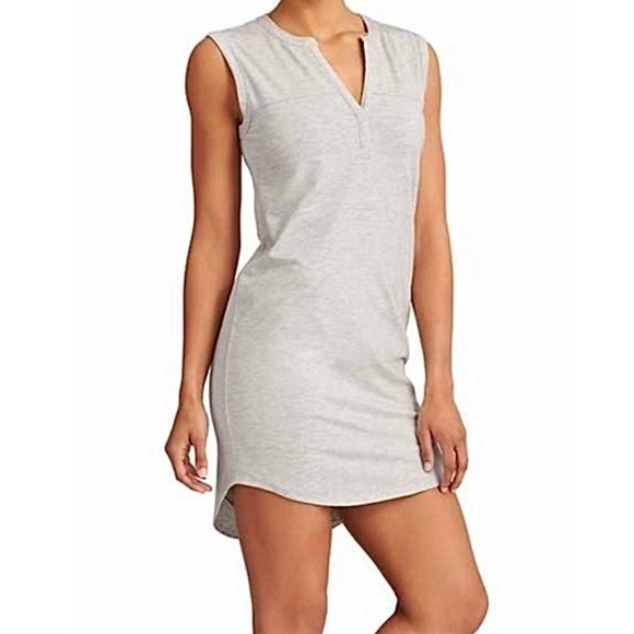 Athleta Hayden Gray Shift Comfy Dress Size M Soft Jersey Some Silk Sleeveless - Picture 1 of 8